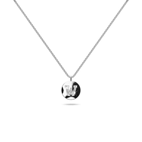 Solid 925 Sterling Silver Initial Alphabet Personalised Disc Necklace
